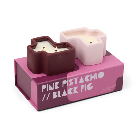 Jigsaw Candle Set | Pink Pistachio & Black Dahlia Fig 4oz
