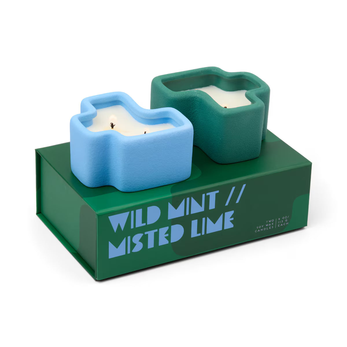 Jigsaw Candle Set | Wild Mint & Misted Lime 4oz