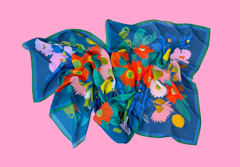 Silk/Modal Scarf | BUSH BLOOM BLUE