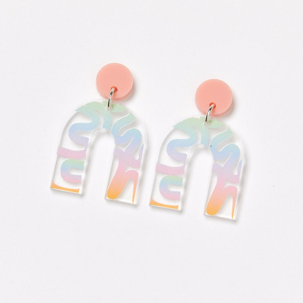 Squiggle Earrings | Light/Pink