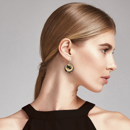 Kiasmin 2 Aura Elegance Three Circle Hoop Earrings