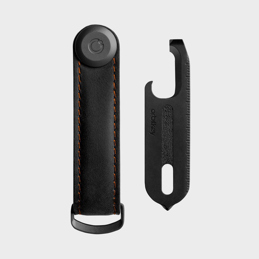 Key Organiser Crazy Horse + Multi-Tool v2 Set | Black & Orange