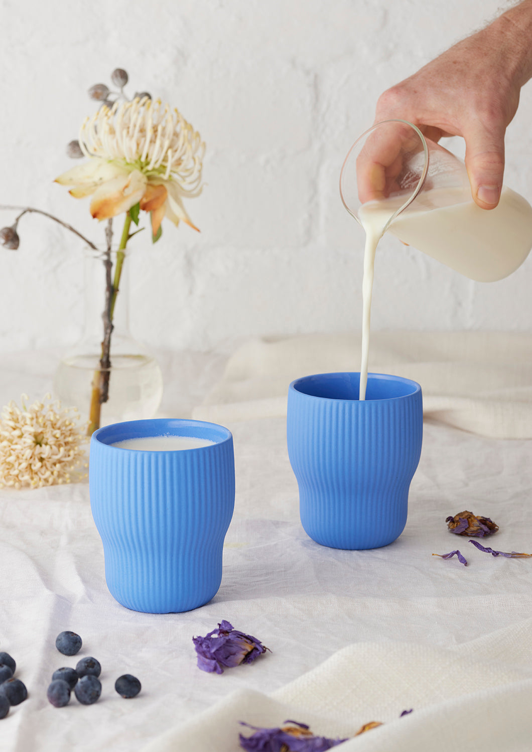 Cobalt Pigment Latte Cups | Set Of Two