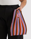 Pleated Baggu | Gradient Stripe Poppy & Lilac