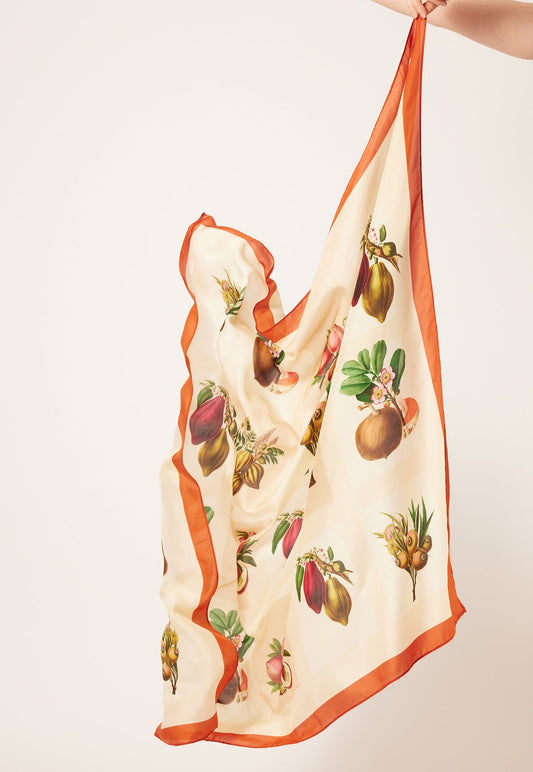 Silk Square Scarf | Botanical Fruit