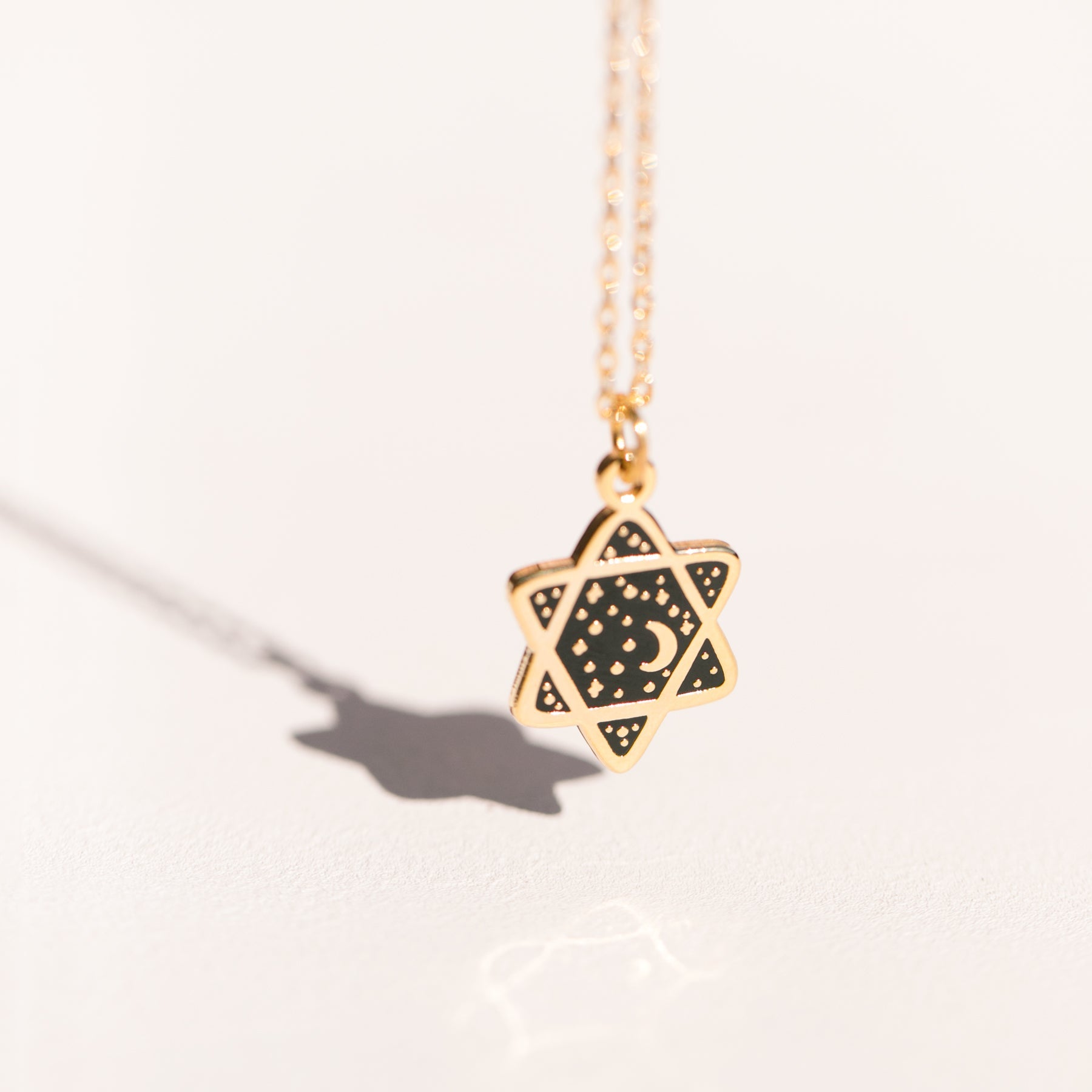 Mini Cosmic Magen David Necklace | Black