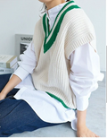 Knit Vest | Green Stripe