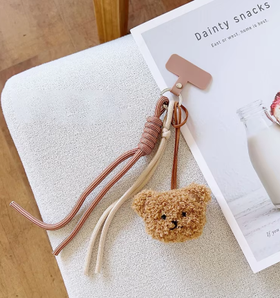 Teddy Bear Phone Strap & Plate | Various Colours