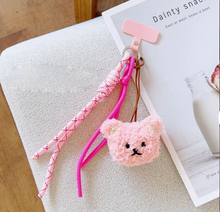 Teddy Bear Phone Strap & Plate | Various Colours