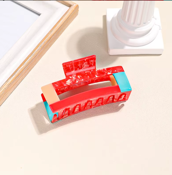 80's Square Hair Claw | Various Colours