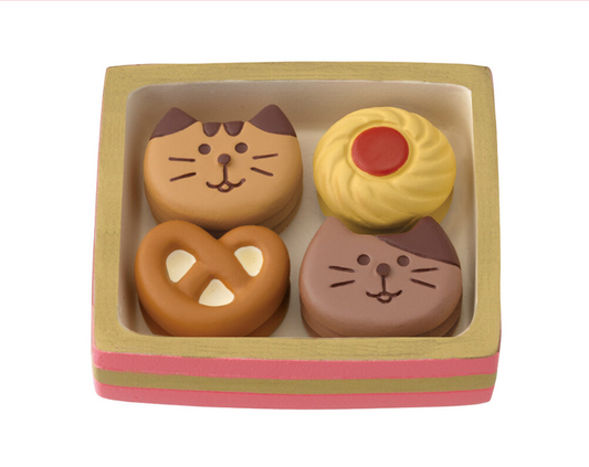 Cat Biscuit Box Figurine