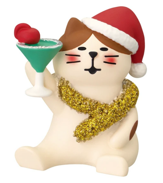 Merry Cat Cocktail Figurine