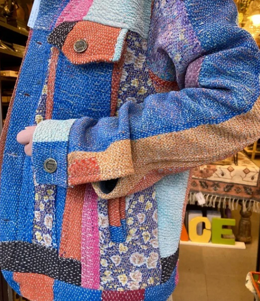 Woven Patchwork Jacket | Multicoloured