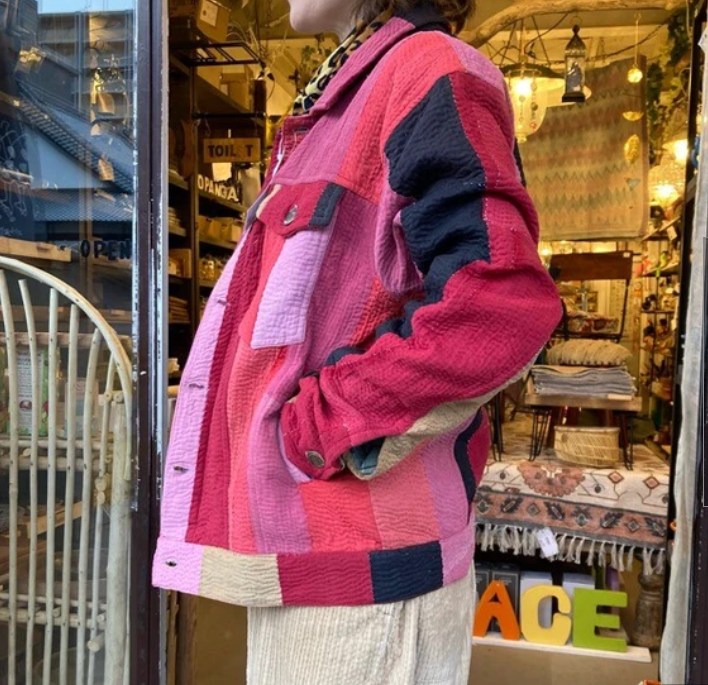 Quilt Patchwork Jacket | Pink