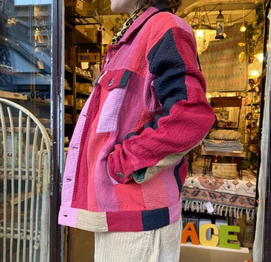 Quilt Patchwork Jacket | Pink