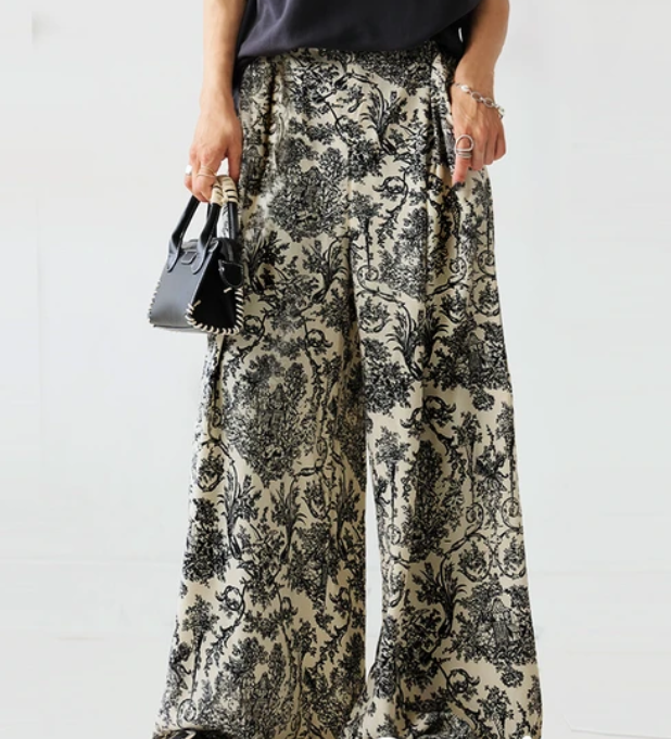 Pattern Wide Leg Pant | Various Colours
