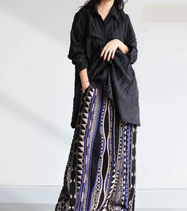 Knit Skirt | Blue Black