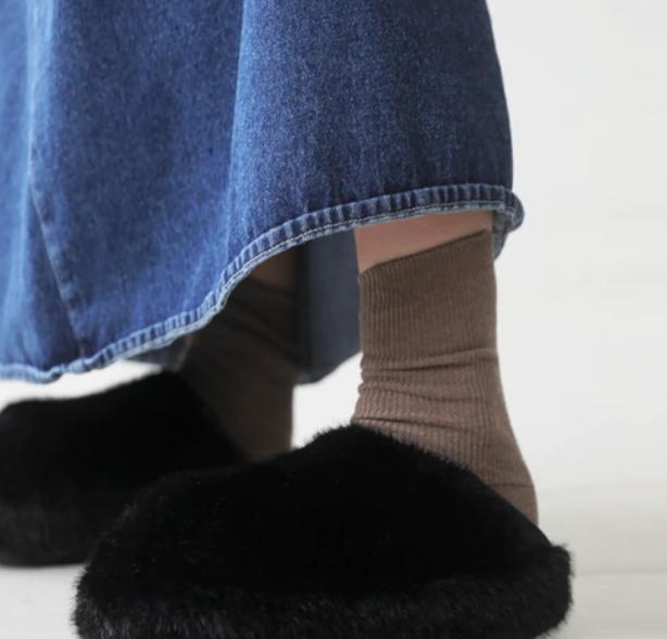 Fur Slip-On Sandals