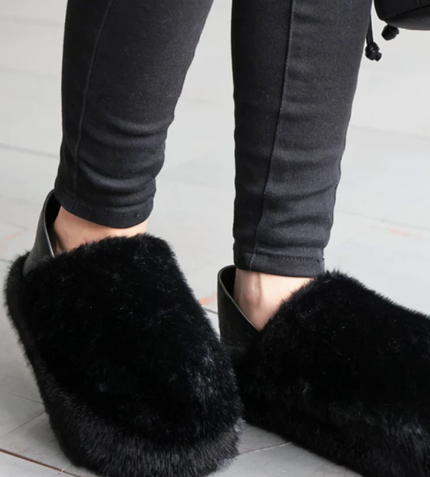 Fur Slip-On Sandals