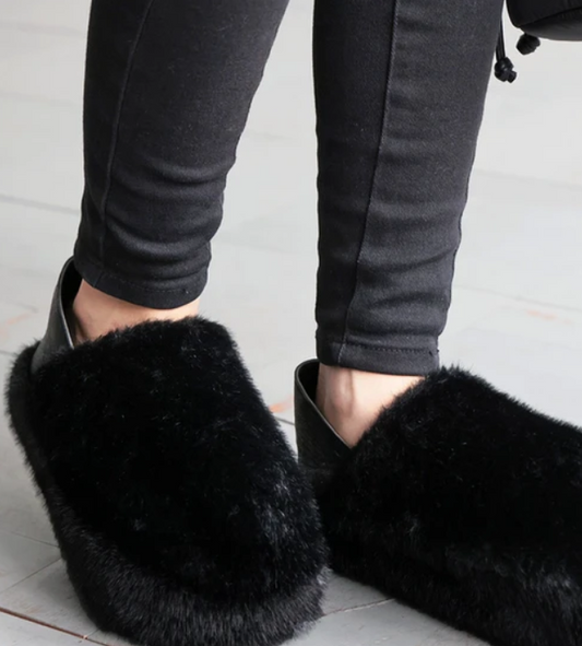 Fur Slip-On Sandals