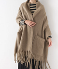 Thick Fringe Scarf with Pockets | Various Colours