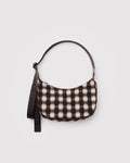 Small Crescent Bag | Blurred Gingham Brown