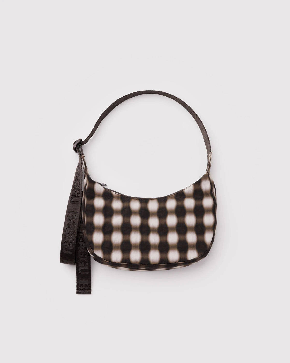 Small Crescent Bag | Blurred Gingham Brown