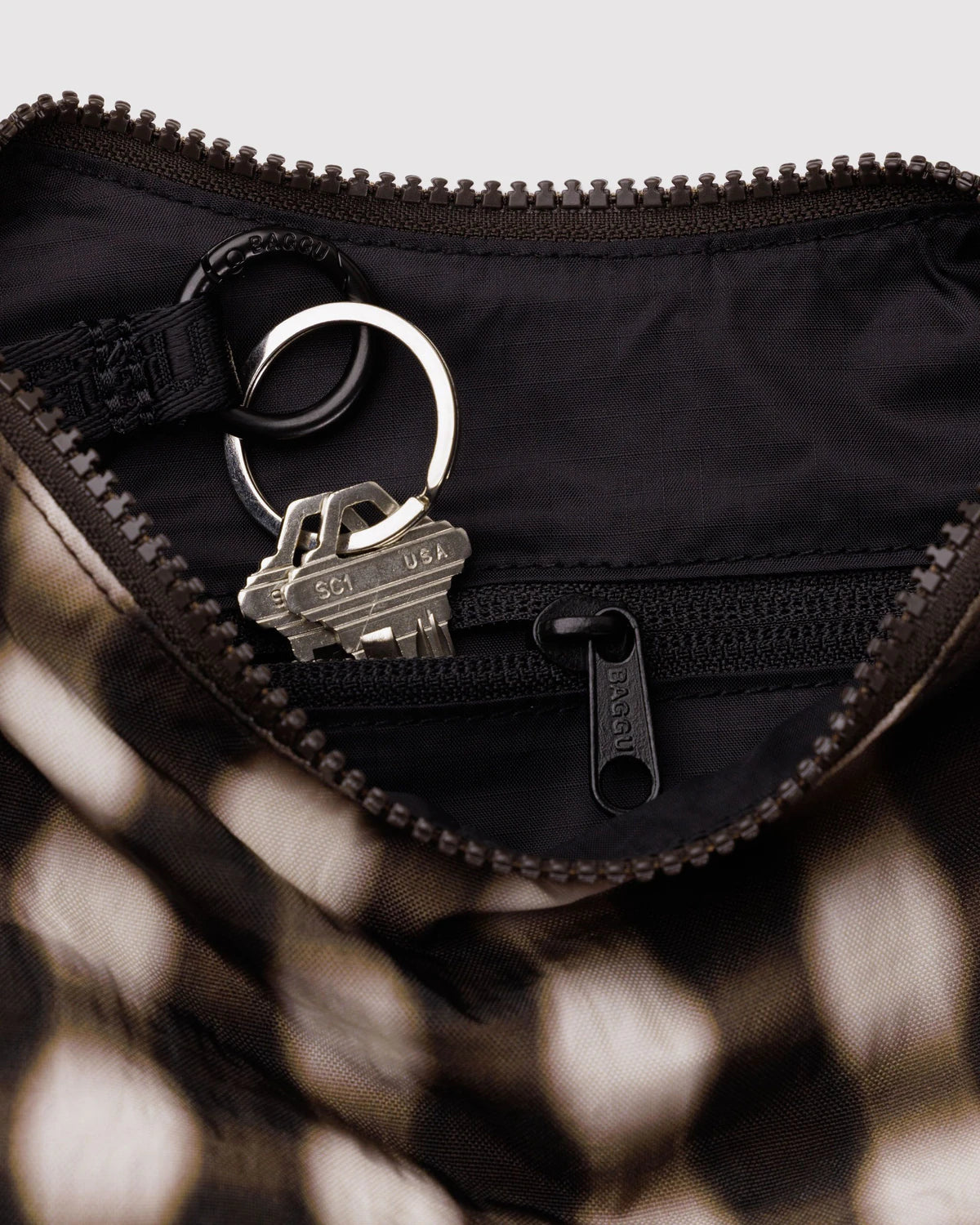 Small Crescent Bag | Blurred Gingham Brown