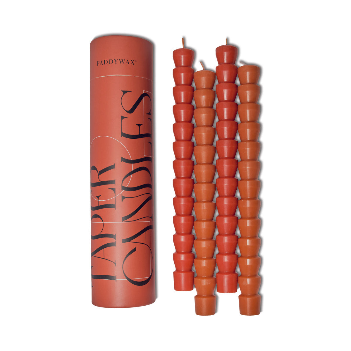 Taper Candle Set Red & Terracotta (pack of 4)
