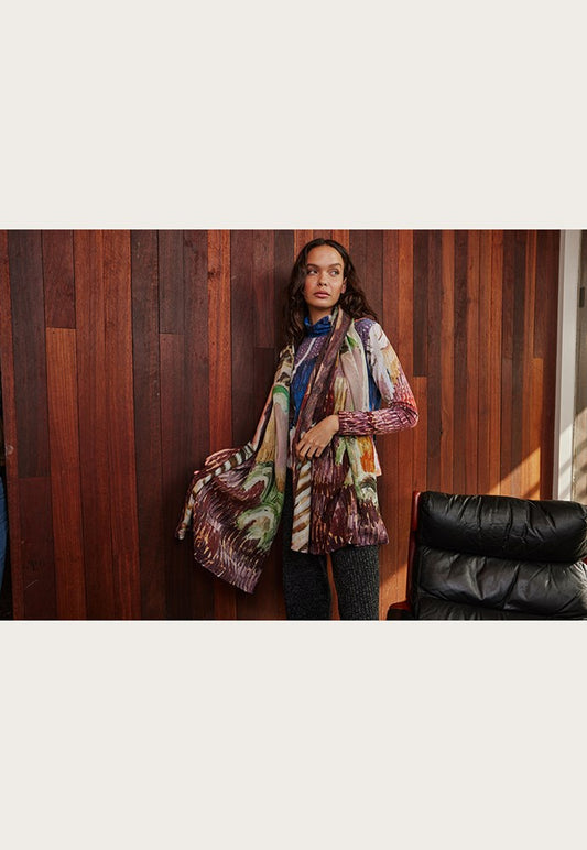 Wool Long Scarf | Night Sky