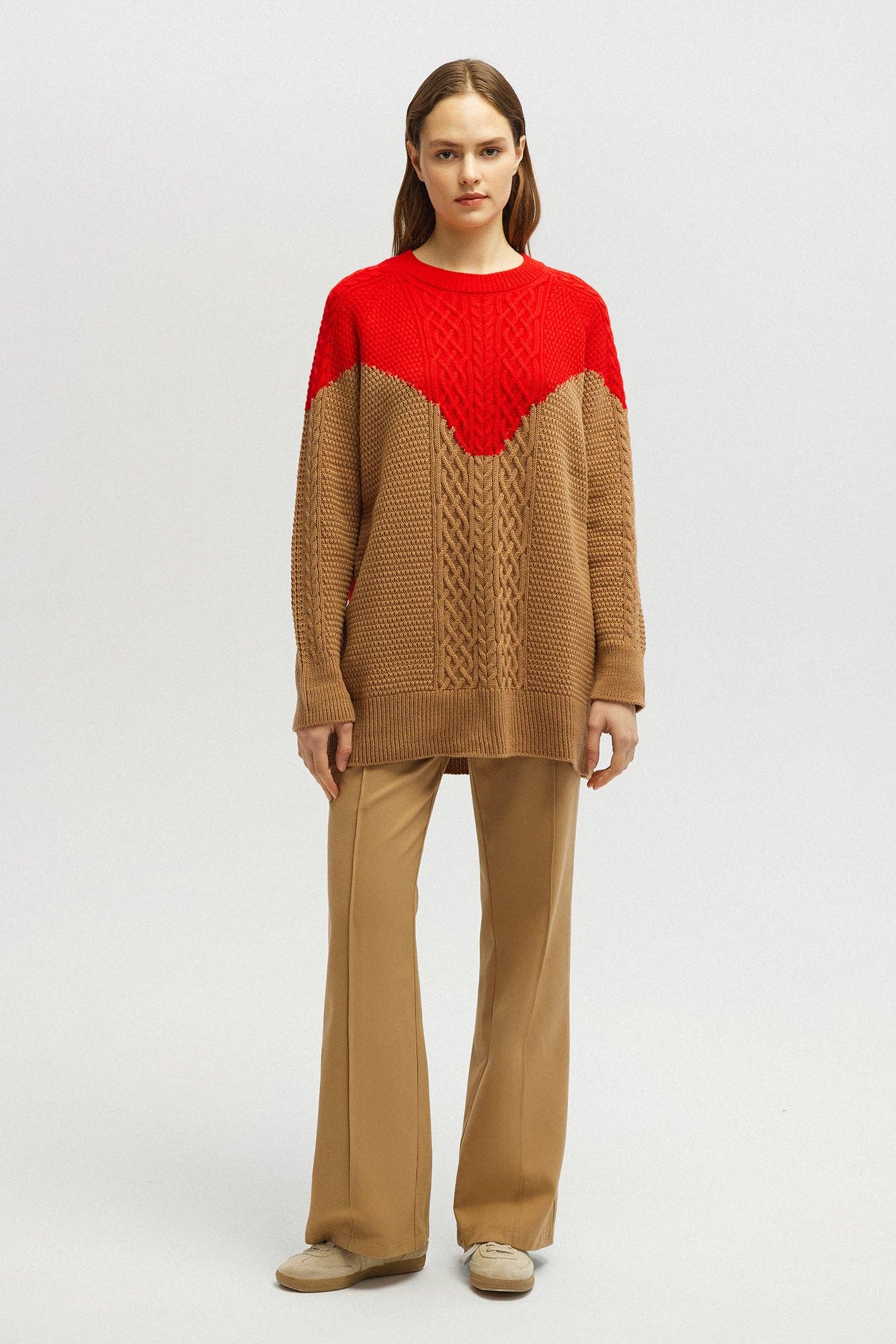 Colour Block Jacquard Knit Jumper