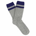 Cashmere Stripes Socks | Grey & Strong Blue