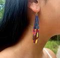 Beaded Abstract Fringe Earrings | Emerald
