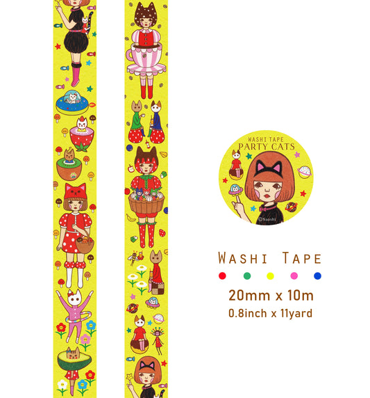 【Washi Tape】Party Cats