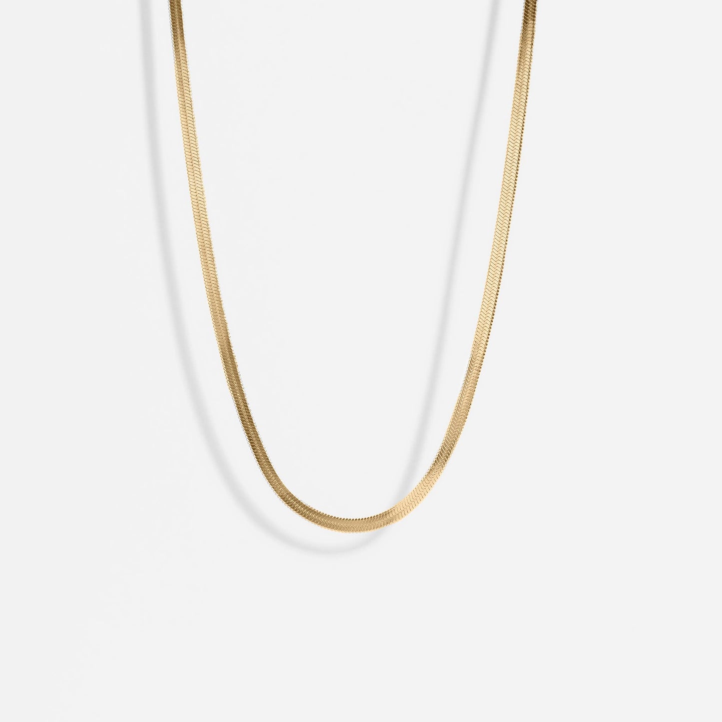 Herringbone Chain Necklace | Gold