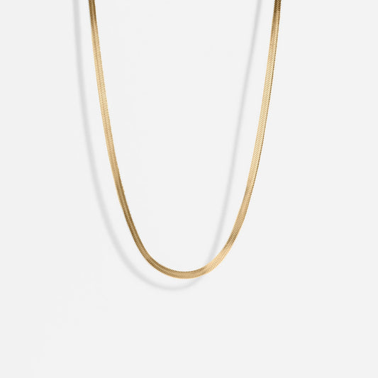 Herringbone Chain Necklace | Gold