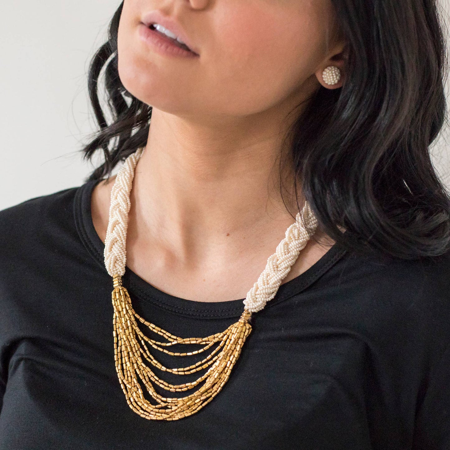 The Braided Hema Necklace | Cream