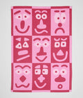 Faces Pink/Maroon | Cotton Tea Towel