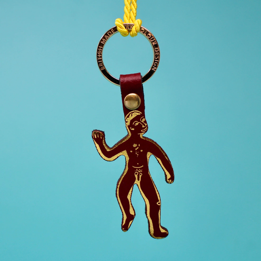 Dancing Nudist Key Fob - Man | Dark Red