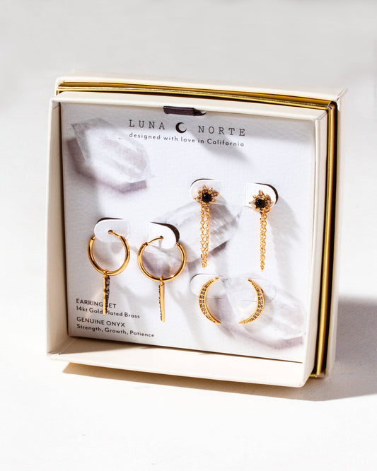 Twilight Earring Set | Black Onyx