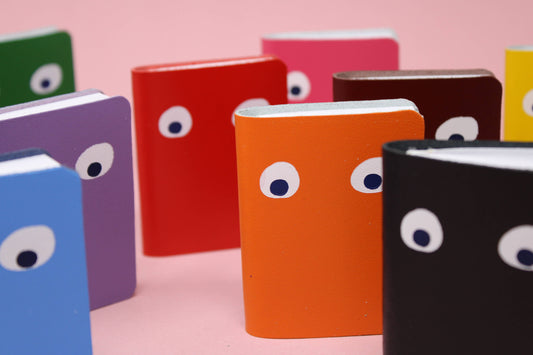 Googly Eye Mini Leather Notebook | Cornflower