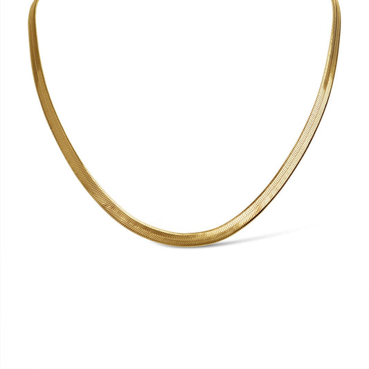 Herringbone Chain Necklace | Gold