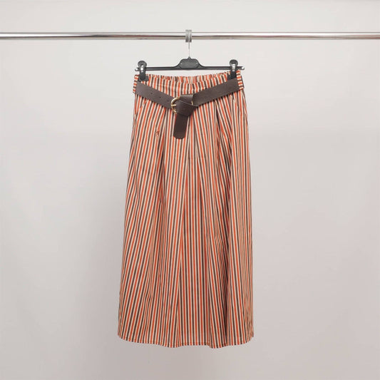 Striped Midi Skirt with Belt | Rouille