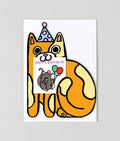 Cat with Mini Card Kid's Greetings Card