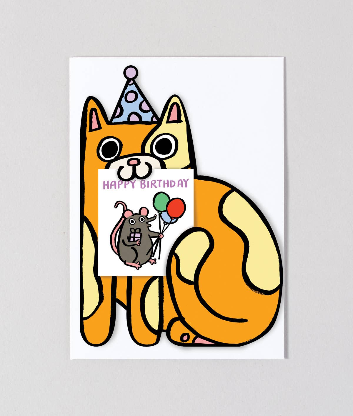 Cat with Mini Card Kid's Greetings Card