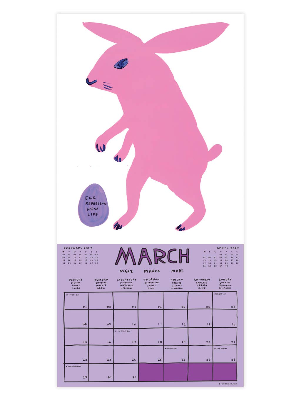 2027 Wall Calendar | David Shrigley