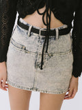 Acid Wash Denim Mini Skirt
