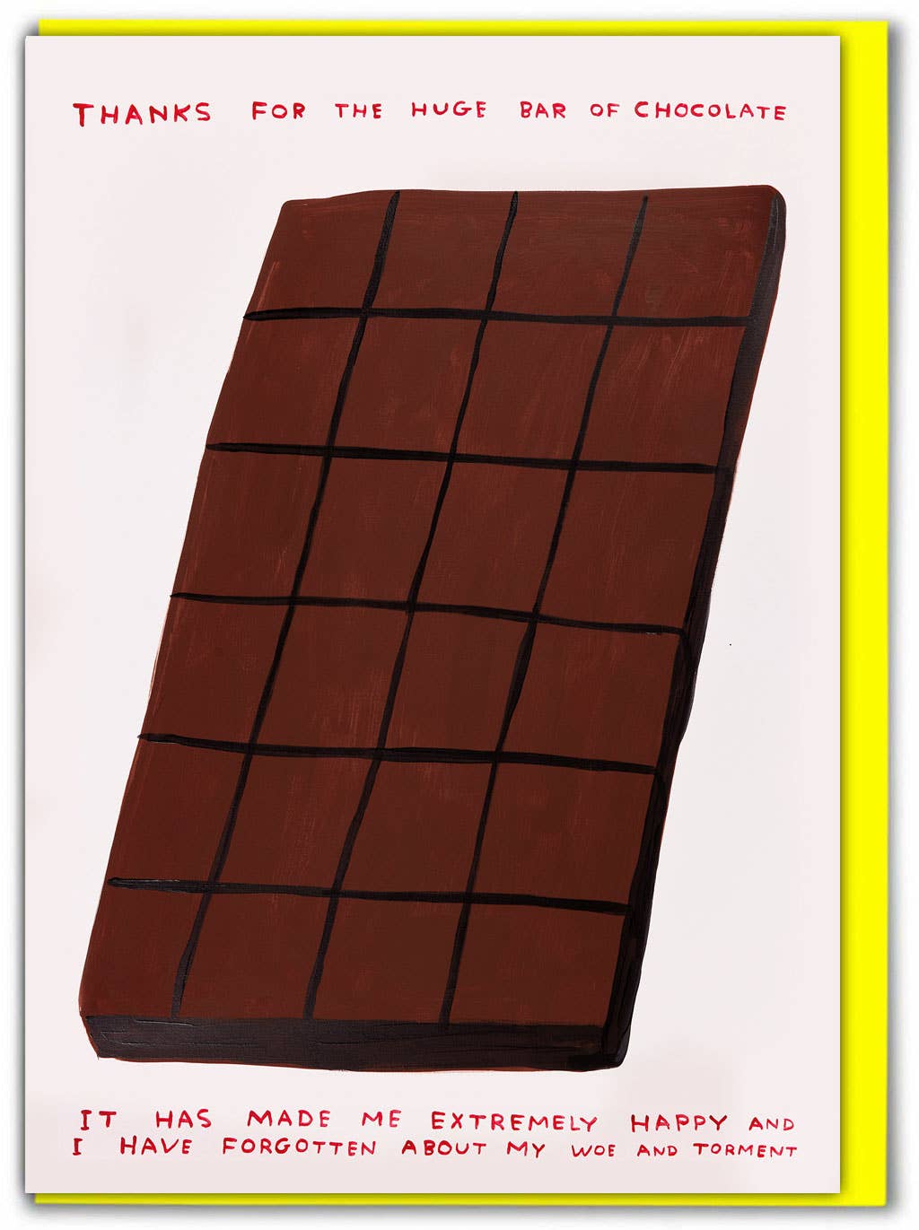 Thanks Chocolate | David Shrigley Card