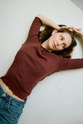 Ballet Pointelle Tee | Oxblood