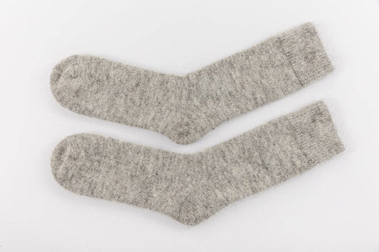 Ultra Soft Alpaca Bed Socks | Undyed Grey